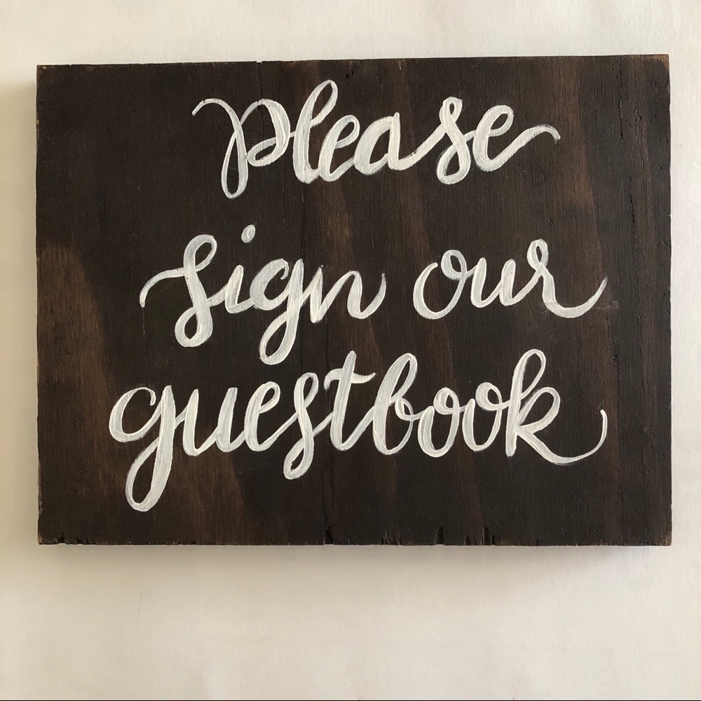 Please Sign Our Guestbook wooden sign - Picture 2 of 4